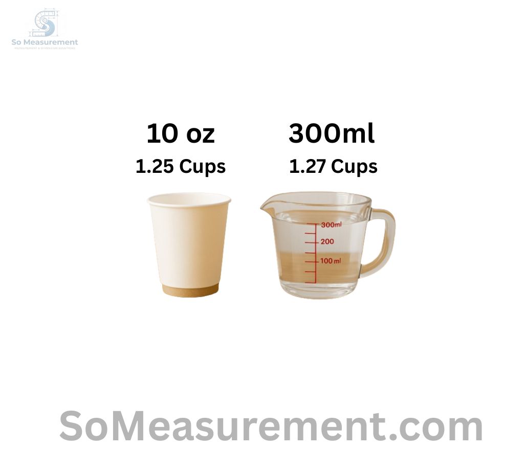 1.25 Cups of Water in a Measuring Cup That Weigh 10 ounces