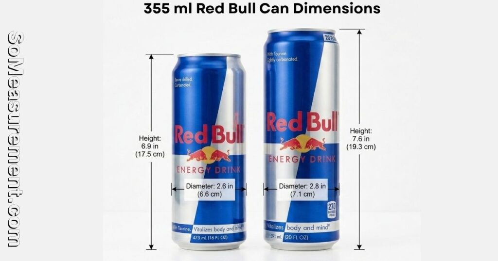 473 ml and 591 ml Red Bull Can Dimensions