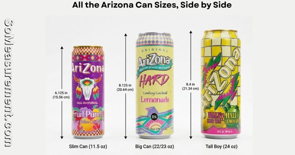 All the Arizona Can Sizes, Side by Side