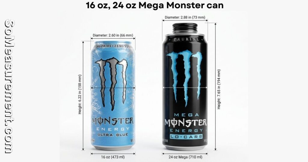 Monster Can Dimensions: The 24 oz Mega Monster can