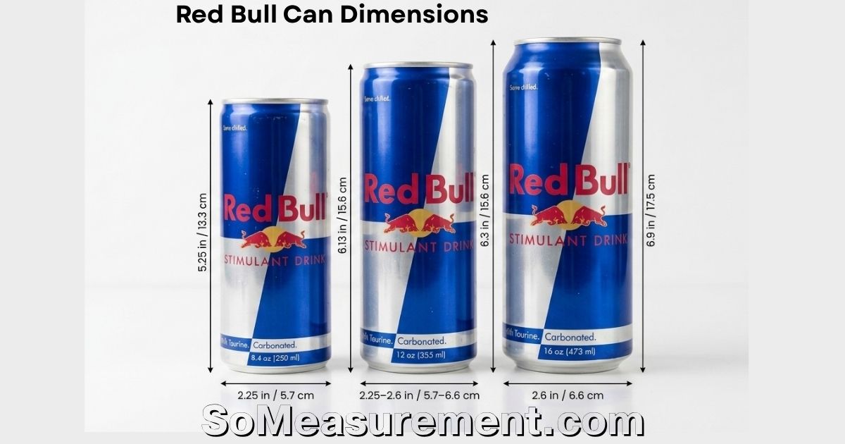 Red Bull Can Dimensions — Size, Height & Diameter Guide 2026