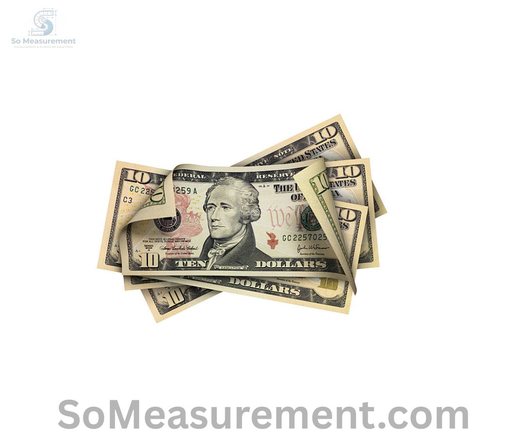 Ten US Dollar Bills That Weigh 10 Grams