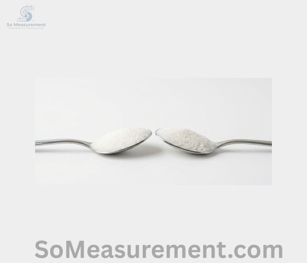 Two Standard Teaspoons of Sugar That Weigh 10 Grams