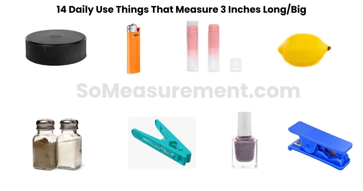 14 Daily Use Things That Measure 3 Inches Long/Big