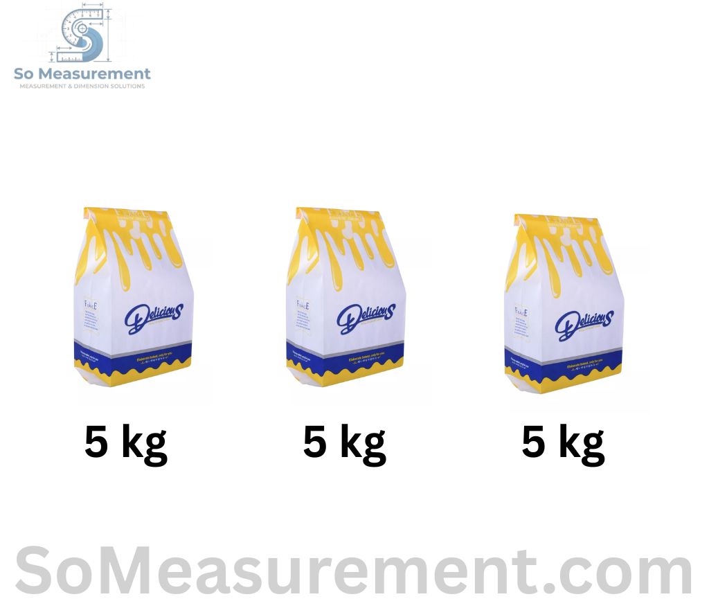 Three 5 kg Bags of Flour Weigh 15 Kilograms
