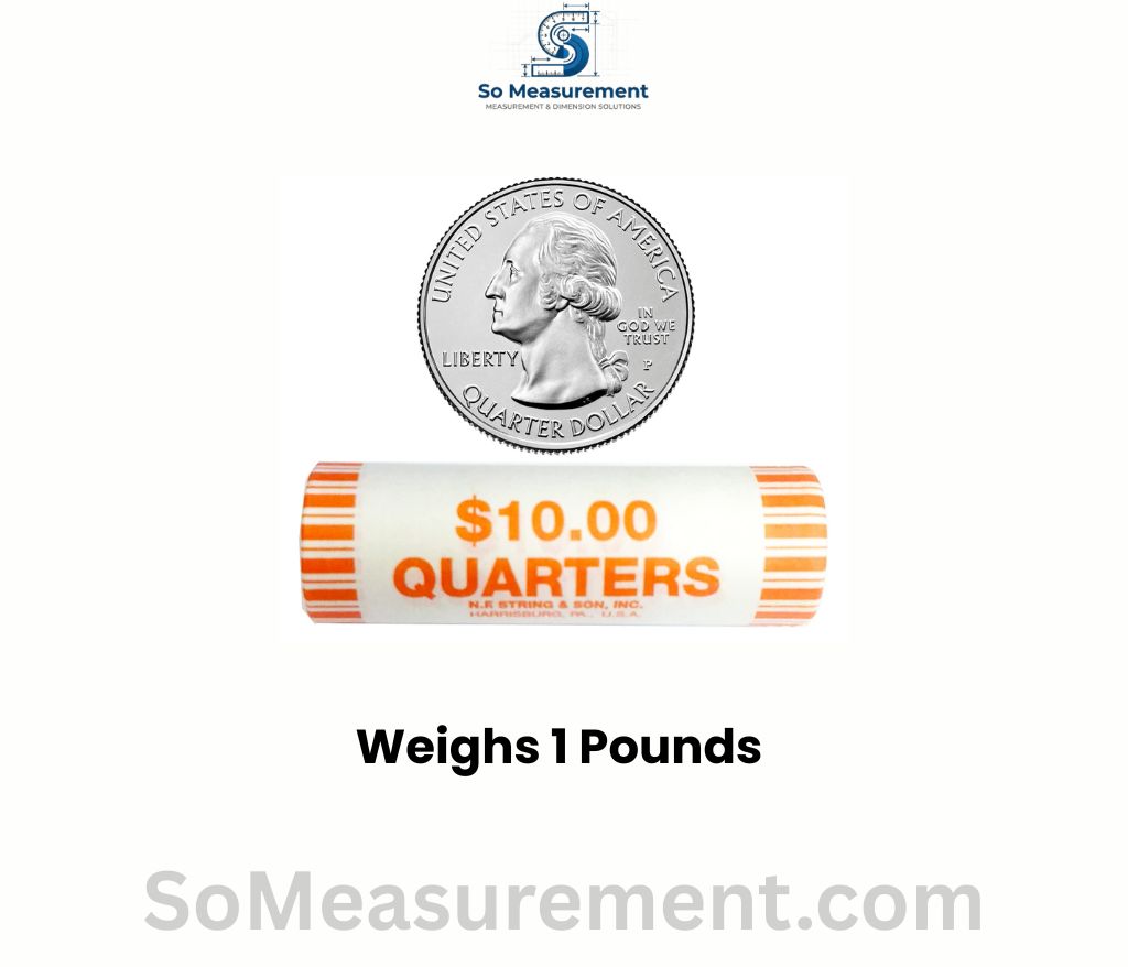 A Roll of Quarters that weighs 1 Pounds