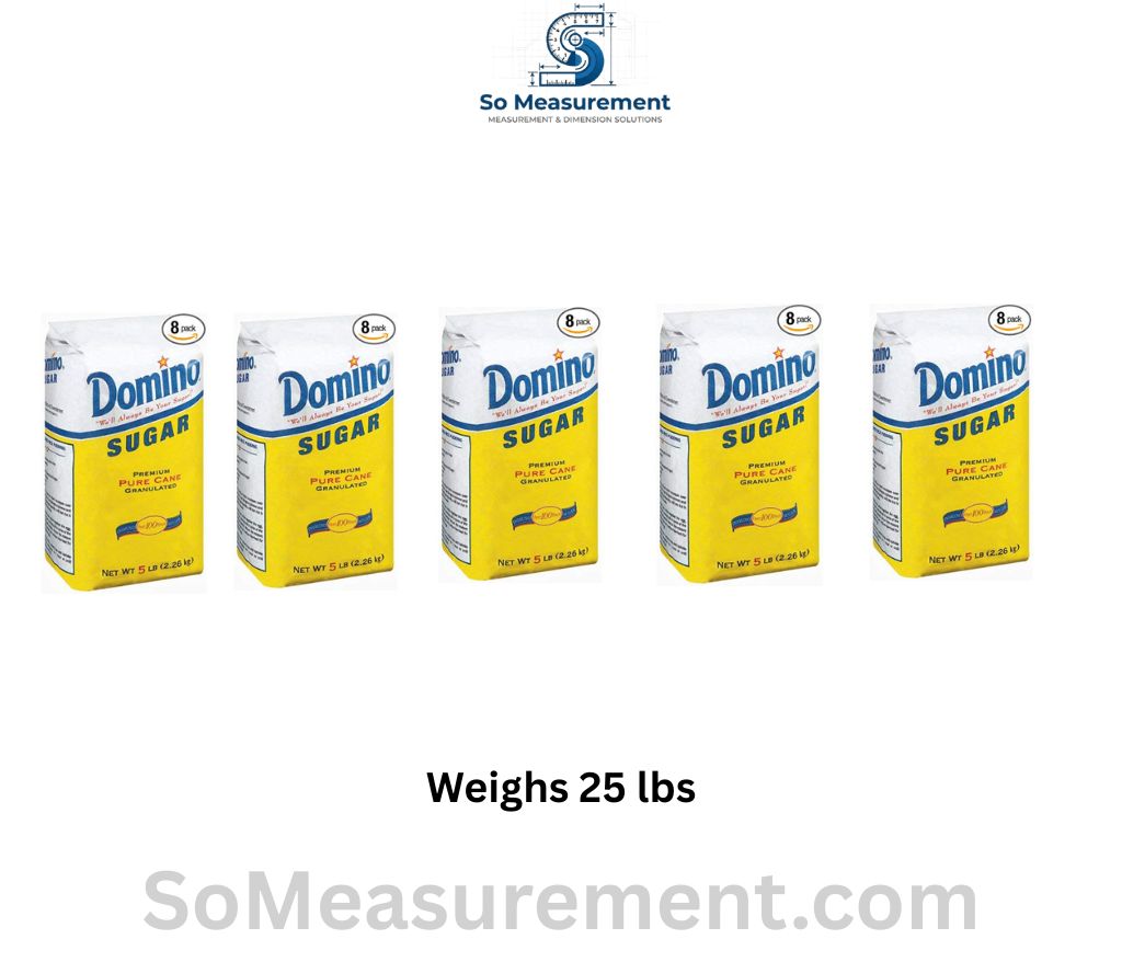 Five 5-Pound Bags of Sugar that Weighs 25 lbs
