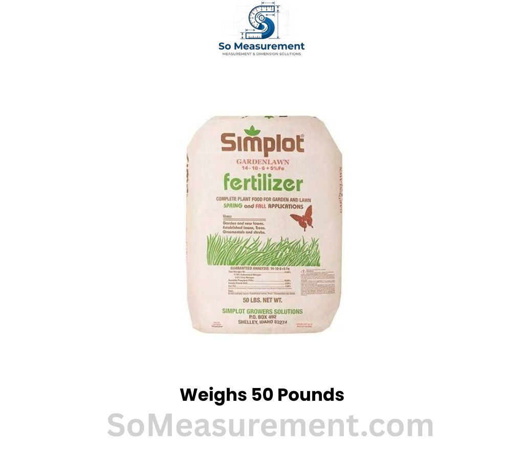 Bag of Lawn Fertilizer that weighs 50 Pounds