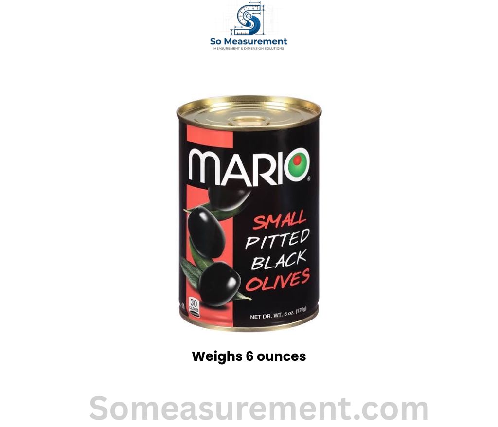 Small Can of Pitted Black Olives That are Exactly weighs 6 Ounces