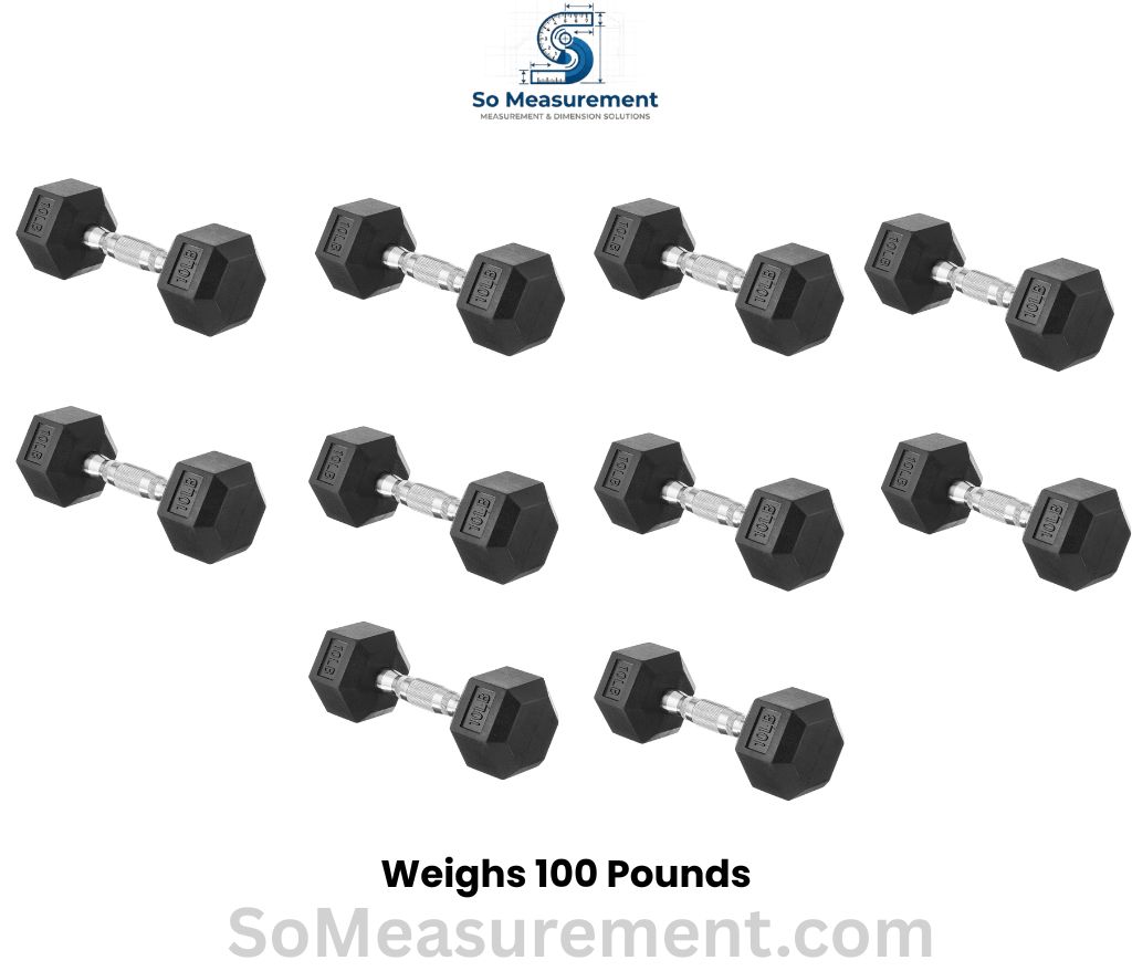 Ten 10-lb Dumbbells that weighs 100 Pounds
