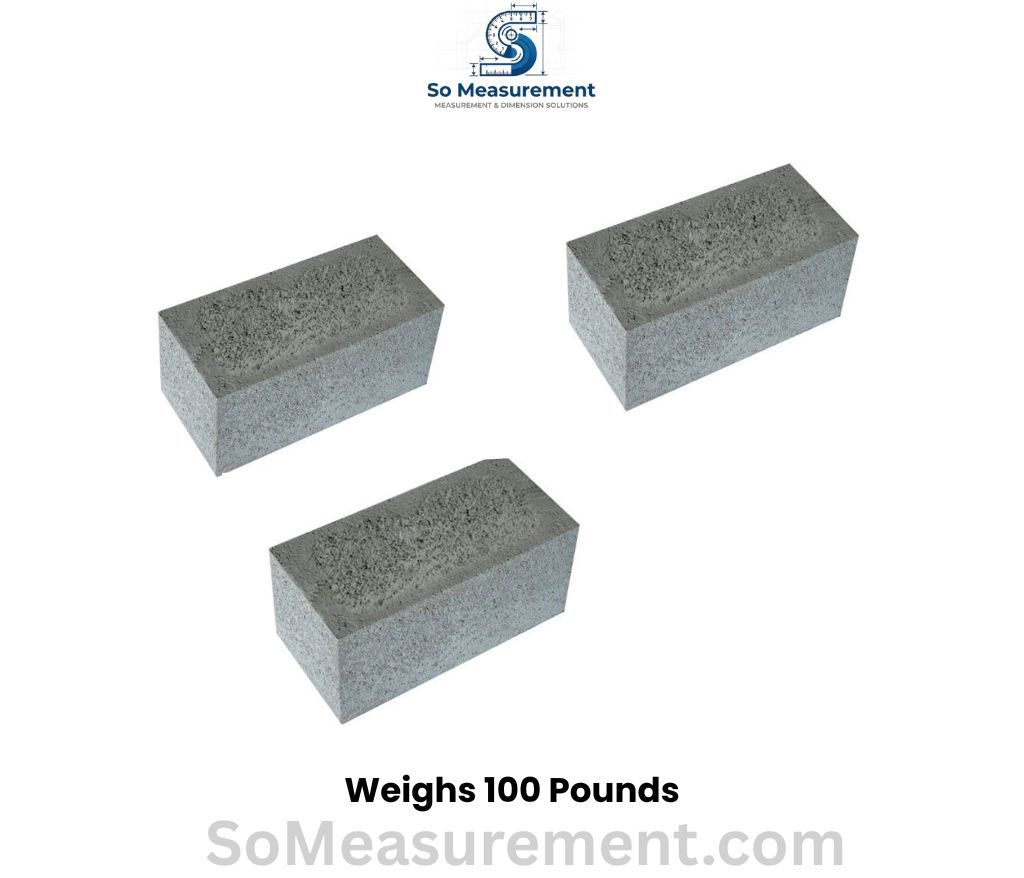 Three Standard 8-inch Cinder Blocks that weighs 100 Pounds