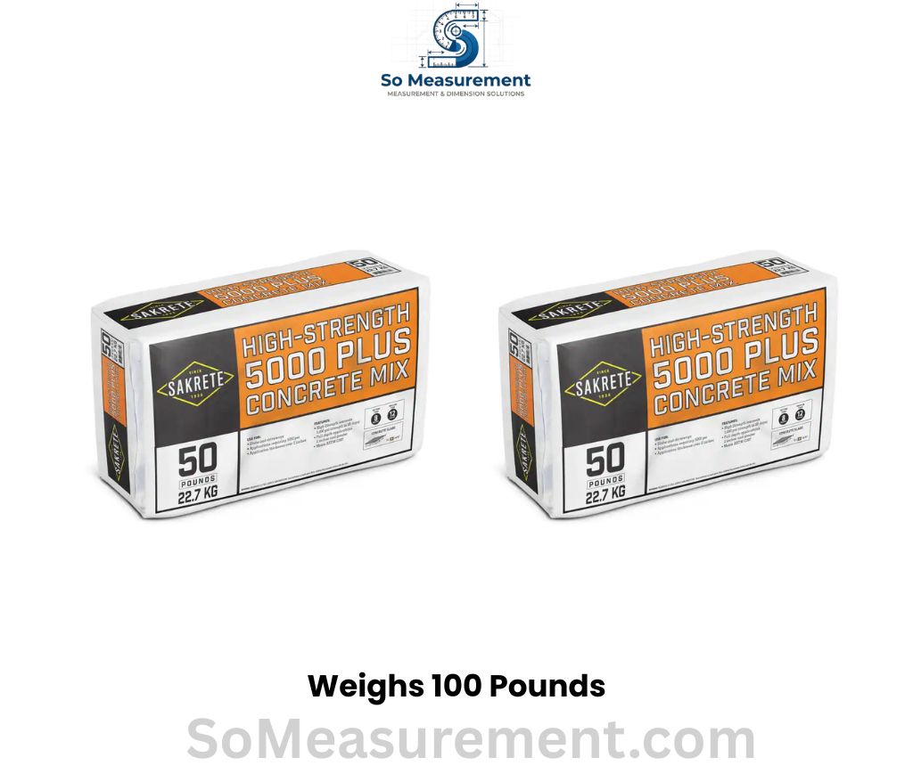 Two 50-lb Bags of Concrete Mix that weighs 100 Pounds